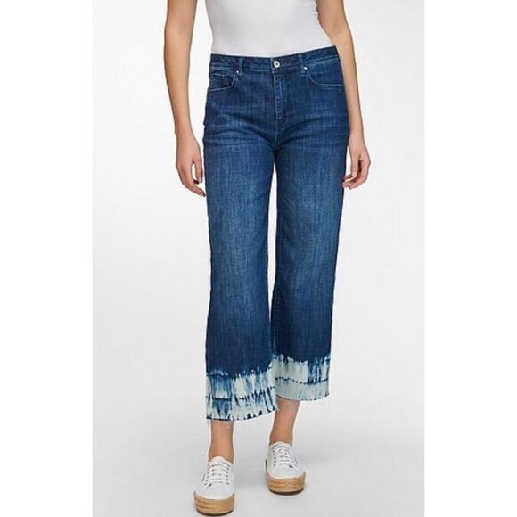 RAFFAELLO ROSSI Sz 34 US 4 Wide Leg Crop Kira Tie Dye Jeans NWT - Picture 1 of 9